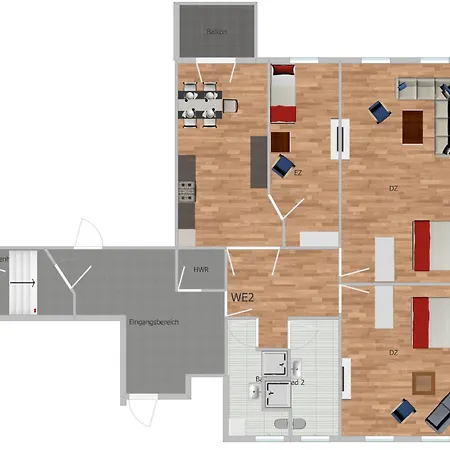 Apartment Elisabett - Lisa - 3 Schlafzimmer Und 2 Baeder, Bis 5 Personen Erfurt